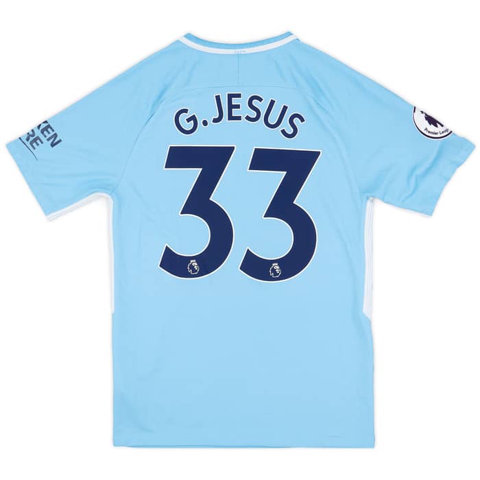 2017-18 Manchester City Home Shirt G.Jesus #33 - 6/10 - (S)