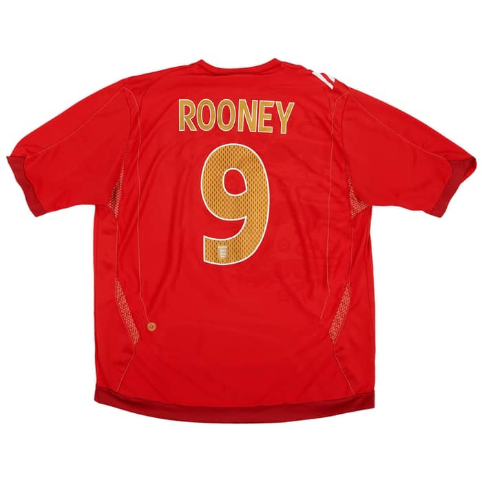 2006-08 England Away Shirt Rooney #9 - 8/10 - (XL)