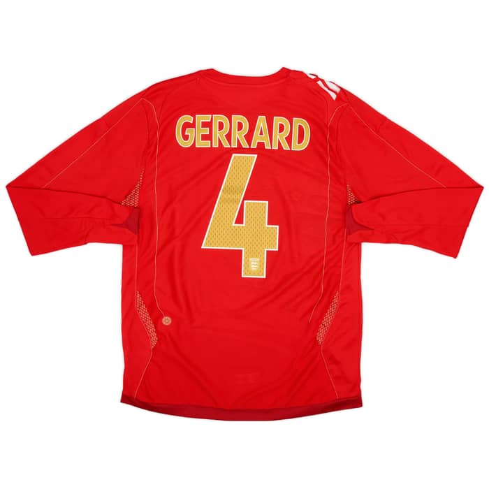 2006-08 England L/S Away Shirt Gerrard #4 - 7/10 - (M)