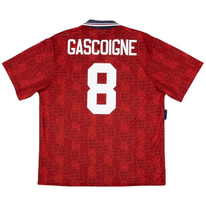 1993-95 England Away Shirt Gascoigne #8 - 9/10 - (XXL)