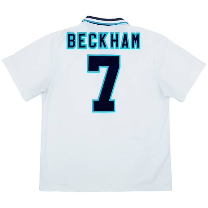 1995-97 England Home Shirt Beckham #7 - 8/10 - (XL)