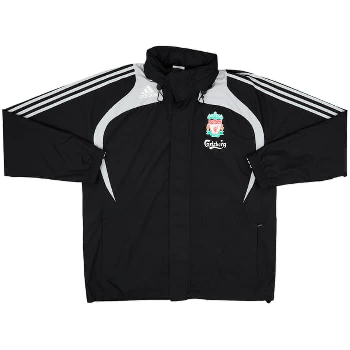 2008-09 Liverpool adidas Hooded Rain Jacket - 10/10 - (L)