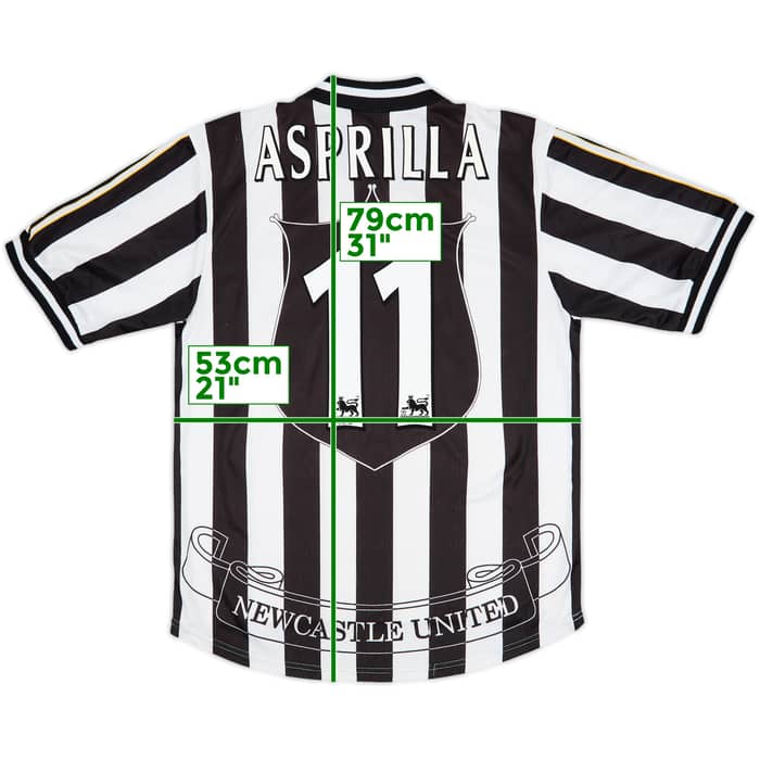1997-99 Newcastle Home Shirt Asprilla #11 - 6/10 - (M)