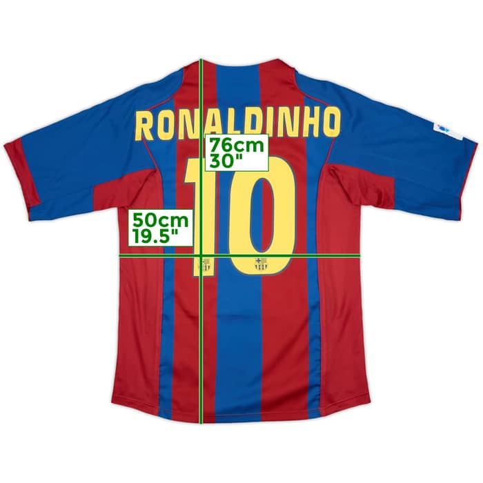 2004-05 Barcelona Home Shirt Ronaldinho #10 - 10/10 - (M)