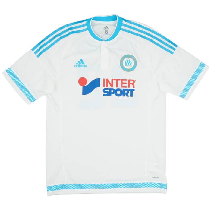 2015-16 Olympique Marseille Player Issue Home Shirt Batshuayi #22 - 9/10 - (L)