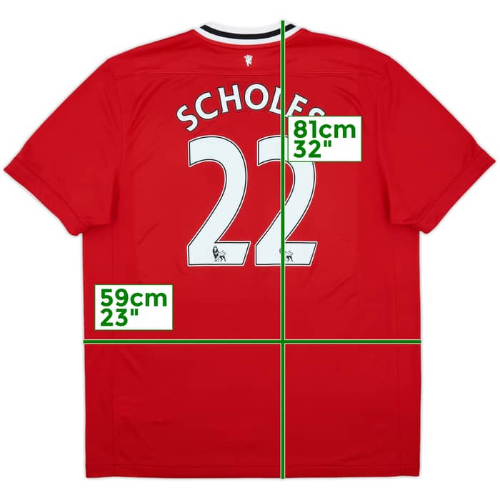 2011-12 Manchester United Home Shirt Scholes #22 - 7/10 - (XL)