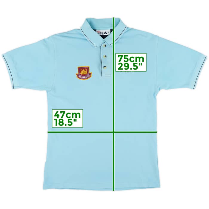 2000-01 West Ham Fila Polo Shirt - 9/10 - (S)