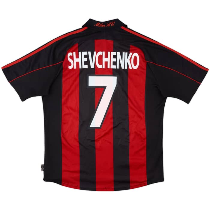 2000-02 AC Milan Home Shirt Shevchenko #7 - 8/10 - (L)