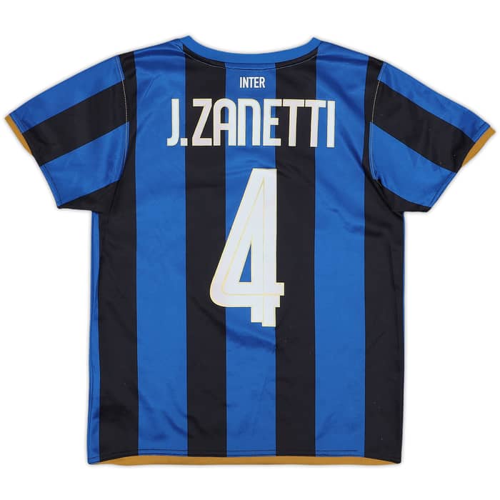 2008-09 Inter Milan Home Shirt Zanetti #4 - 8/10 - (6-7 Years)