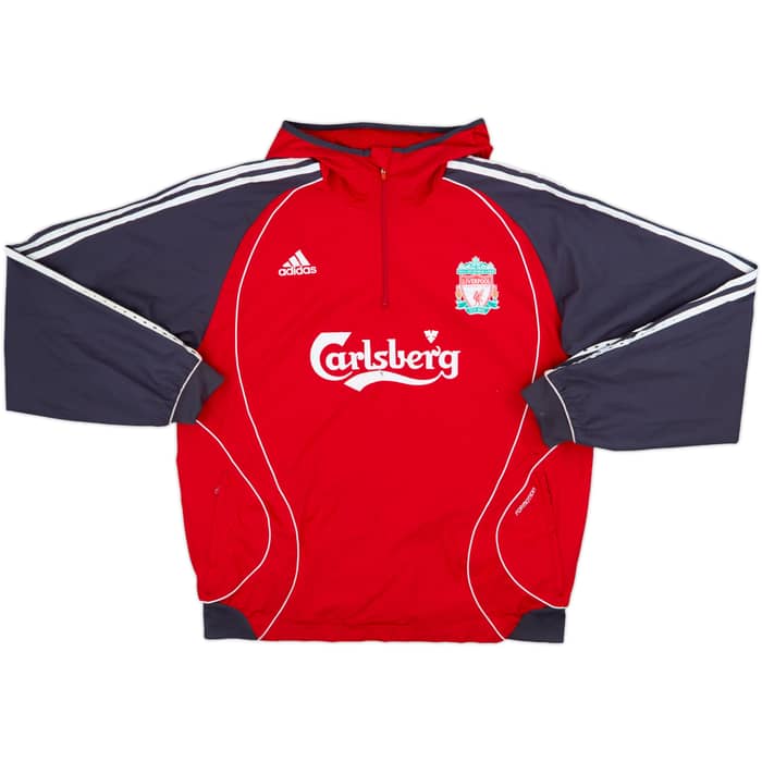 2006-07 Liverpool adidas 1/4 Zip Hooded Rain Jacket - 5/10 - (L)