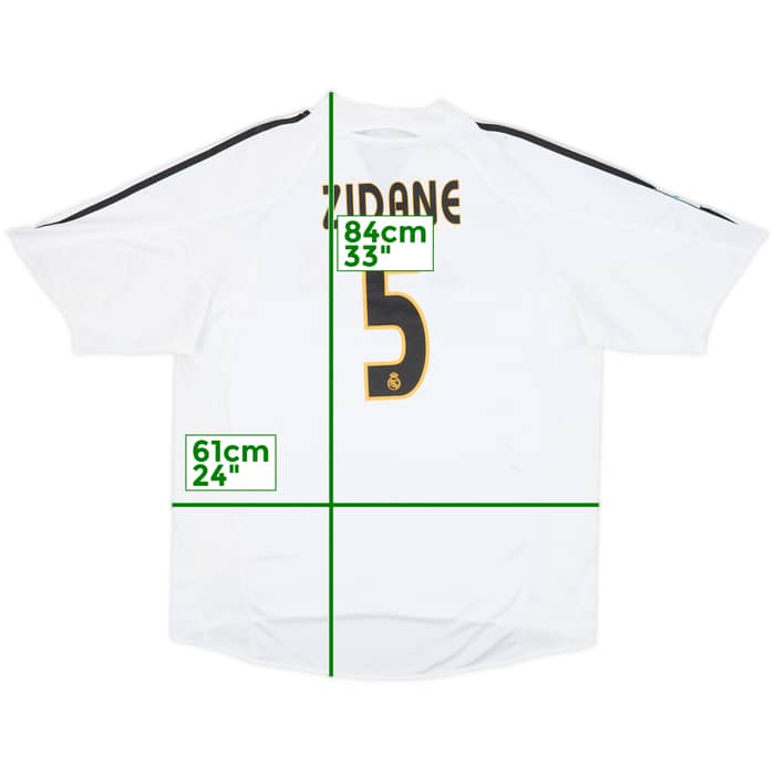 2004-05 Real Madrid Home Shirt Zidane #5 - 8/10 - (XL)