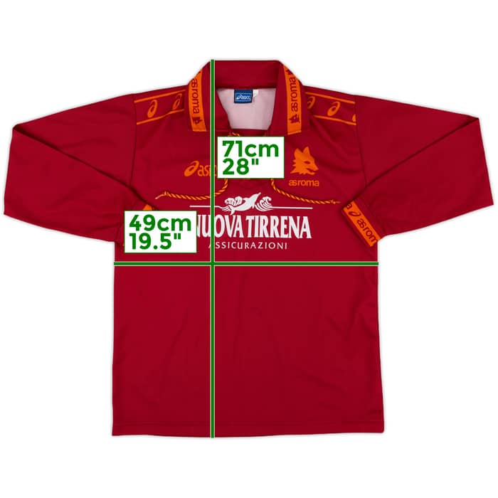 1994-95 Roma Home L/S Shirt - 8/10 - (L.Boys)
