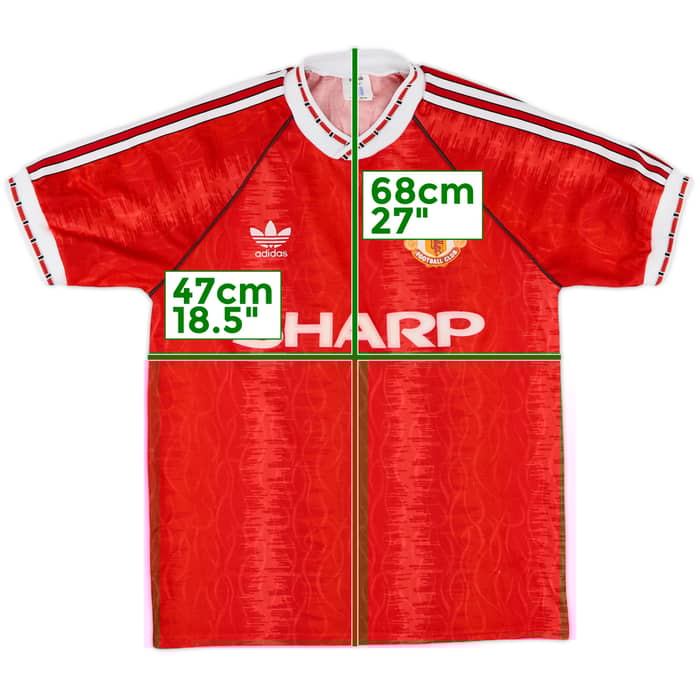 1988-90 Manchester United Home Shirt - 8/10 - (S)