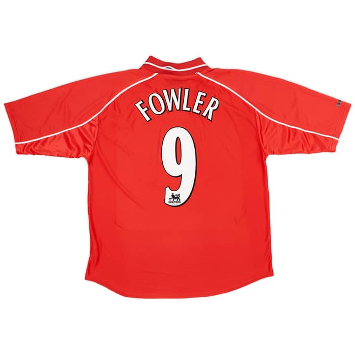 2000-02 Liverpool Home Shirt Fowler #9  - 8/10 - (L)