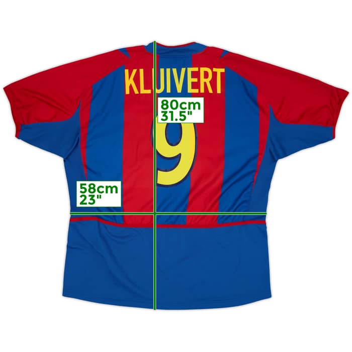 2002-03 Barcelona Home Shirt Kluivert #9 - 9/10 - (XL)
