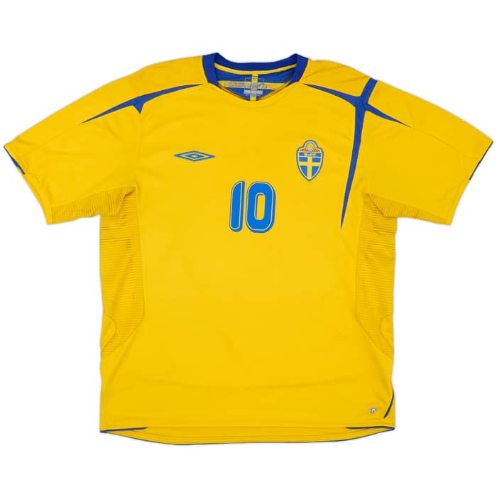 2005-06 Sweden Home Shirt Ibrahimovic #10 - 8/10 - (XL)