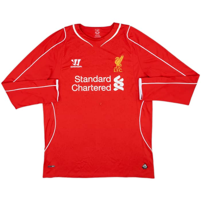 2014-15 Liverpool Home L/S Shirt Gerrard #8 - 6/10 - (L)
