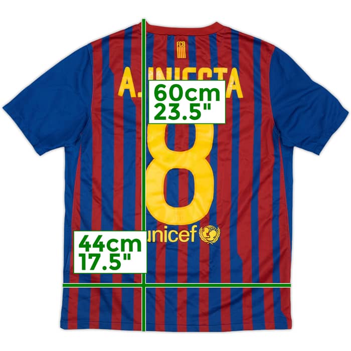 2011-12 Barcelona Home Shirt A. Iniesta #8 - 5/10 - (L.Boys)