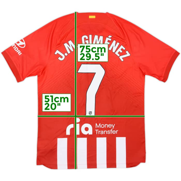 2023-24 Atletico Madrid Home Shirt J.M. Gimenez #7 (M)