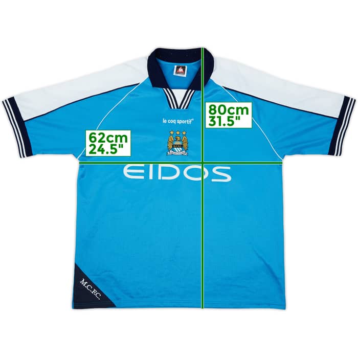 1999-01 Manchester City Home Shirt Goater #10 - 8/10 - (XL)