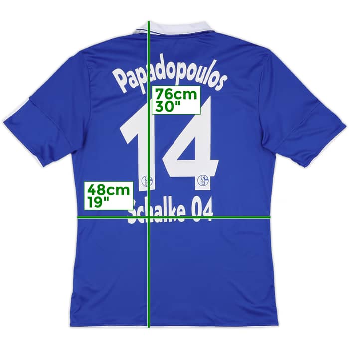 2010-12 Schalke Home Shirt Papadopoulos #14 - 10/10 - (L)