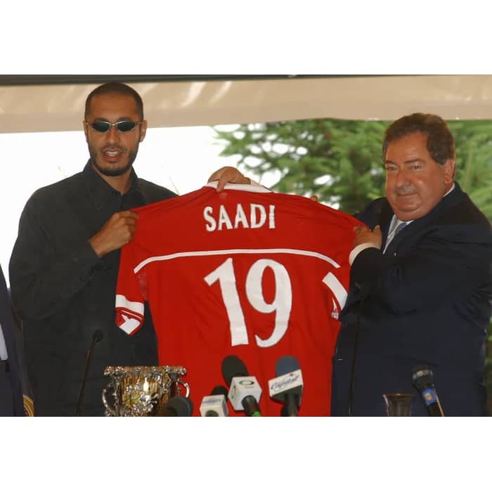 Camiseta de local del Perugia 2003-04 Saadi #19 (XL)