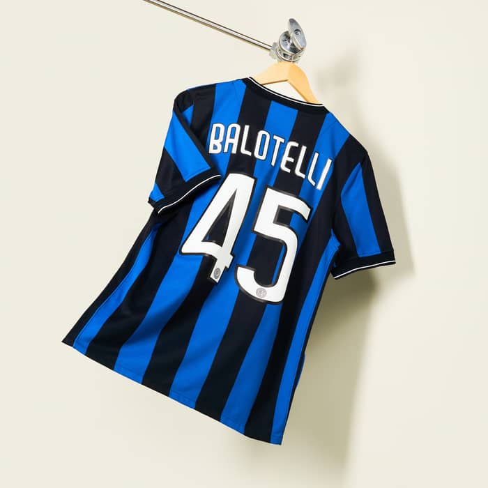 2009-10 Inter Milan Maillot Domicile Balotelli #45 - 10/10 - (S)