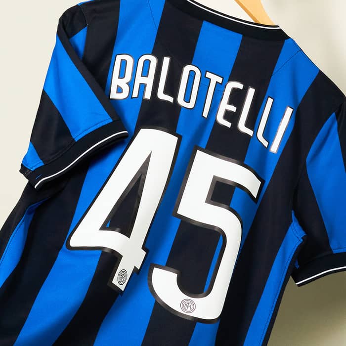 2009-10 Inter Milan Maillot Domicile Balotelli #45 - 10/10 - (S)