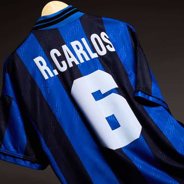 1995-96 Inter Milan Home Shirt R.Carlos #6 - 9/10 - (L)