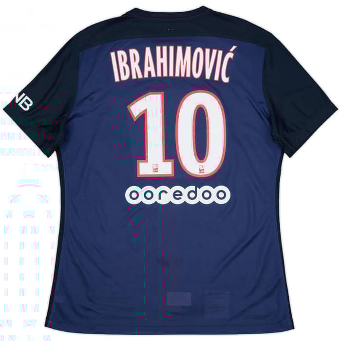 2015-16 Paris Saint-Germain Authentic Home Shirt Ibrahimovic #10 - 8/10 - (L)