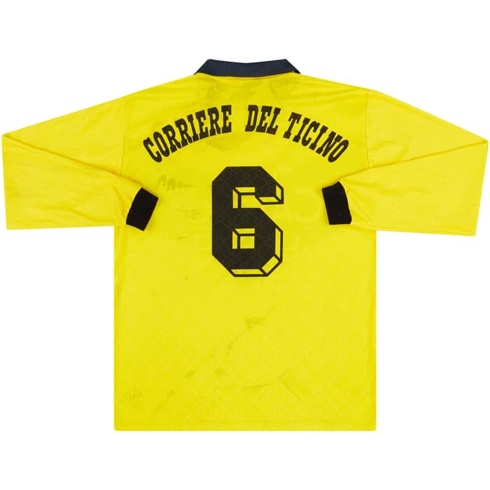1996-97 Lugano Match Issue Third L/S Shirt #6