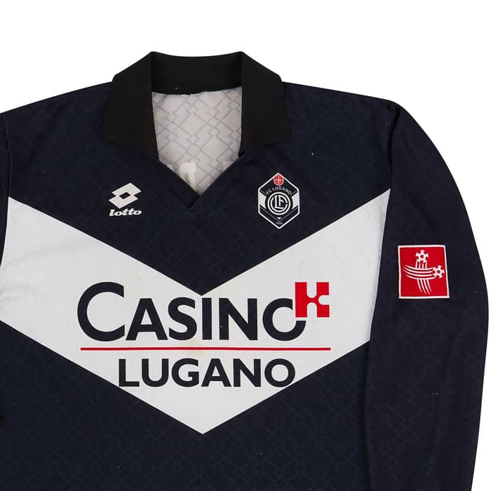 1996-97 Lugano Match Issue Home L/S Shirt #8