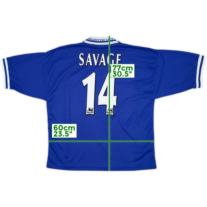 1998-00 Leicester Home Shirt Savage #14 - 9/10 - (XL)