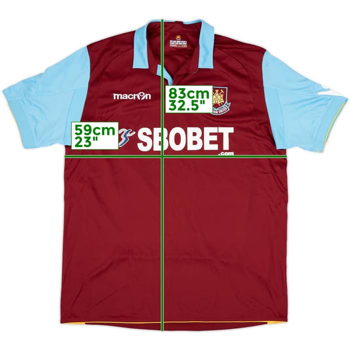 2010-11 West Ham Home Shirt Noble #16 - 8/10 - (XL)