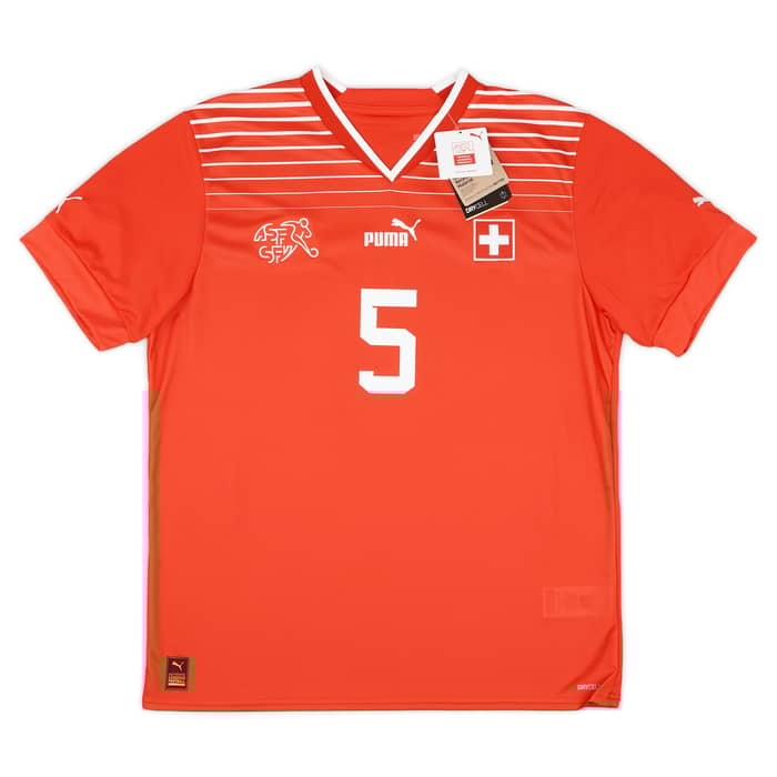2022-23 Switzerland Home Shirt Akanji #5