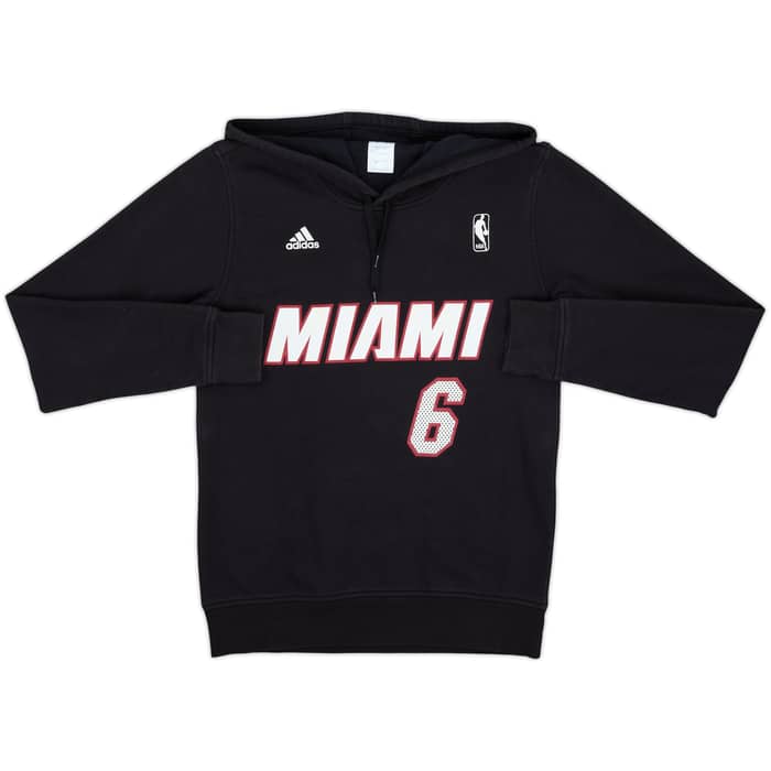 2013-14 Miami Heat James #6 adidas Hooded Sweat Top - 6/10 - (S)