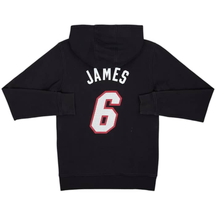 2013-14 Miami Heat James #6 adidas Hooded Sweat Top - 6/10 - (S)