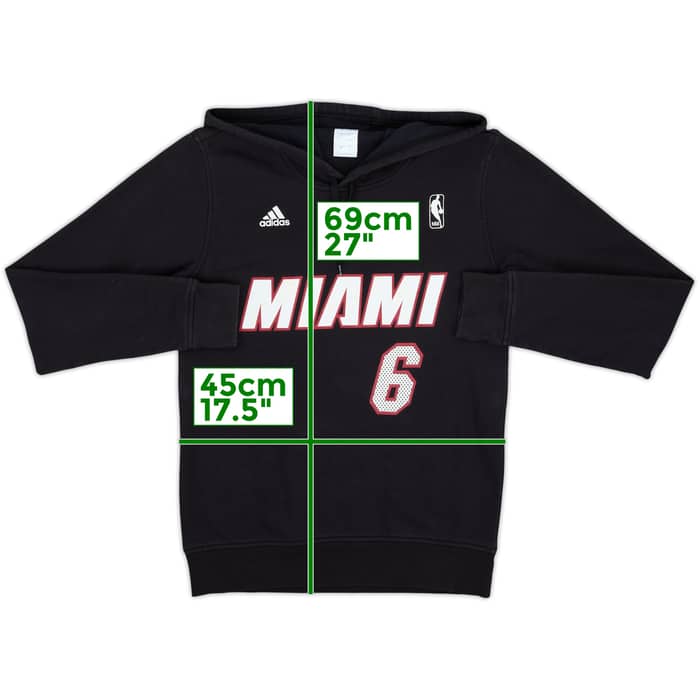 2013-14 Miami Heat James #6 adidas Hooded Sweat Top - 6/10 - (S)