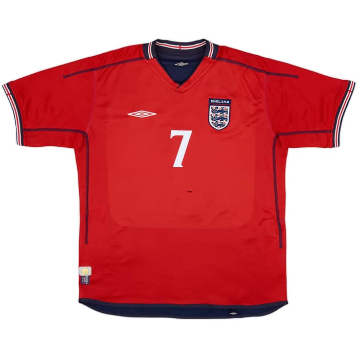 2002-04 Inglaterra Camiseta de visitante Beckham #7 - 5/10 - (XL)