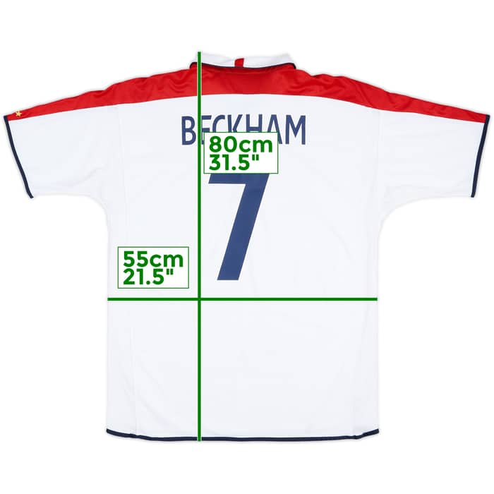 2003-05 England Home Shirt Beckham #7 - 5/10 - (XXL)