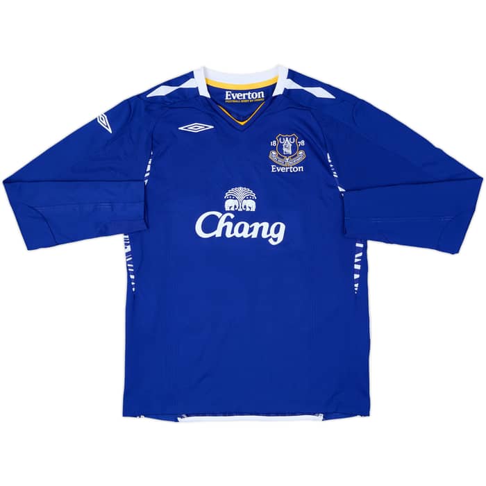 2007-08 Everton Home L/S Shirt Yakubu #22 - 8/10 - (L.Boys)