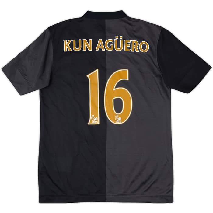 2013-14 Manchester City Away Shirt Kun Aguero #10 - 8/10 - (S.Boys)