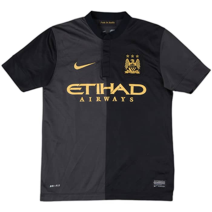 2013-14 Manchester City Away Shirt Kun Aguero #10 - 8/10 - (S.Boys)