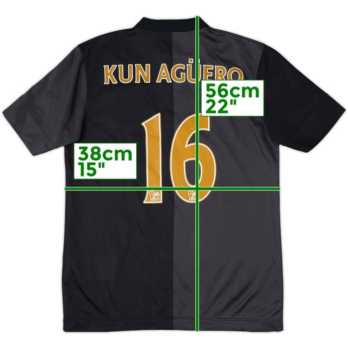 2013-14 Manchester City Away Shirt Kun Aguero #10 - 8/10 - (S.Boys)