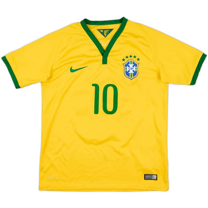 2014-15 Brazil Home Shirt Neymar Jr #10 - 6/10 - (L.Boys)