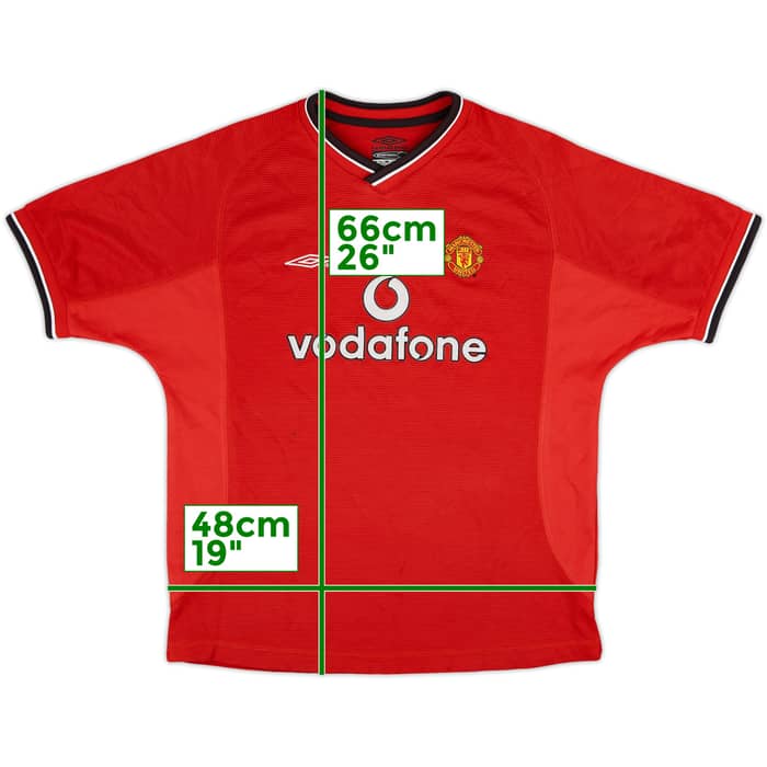 2000-02 Manchester United Home Shirt - 8/10 - (L.Boys)