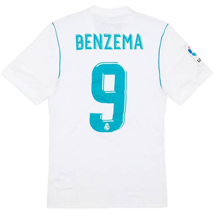 2017-18 Real Madrid Authentic Home Shirt Benzema #9 (S)