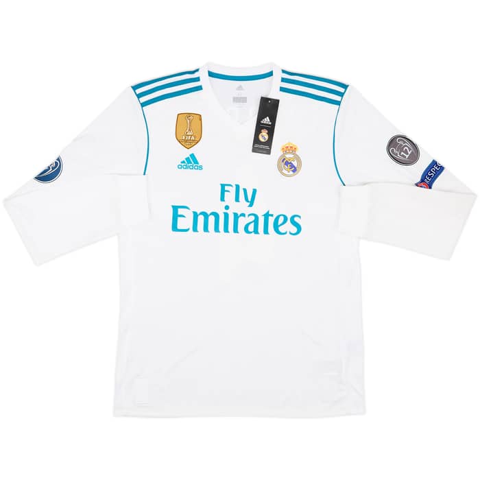 2017-18 Real Madrid Home L/S Shirt Sergio Ramos #4 (M)