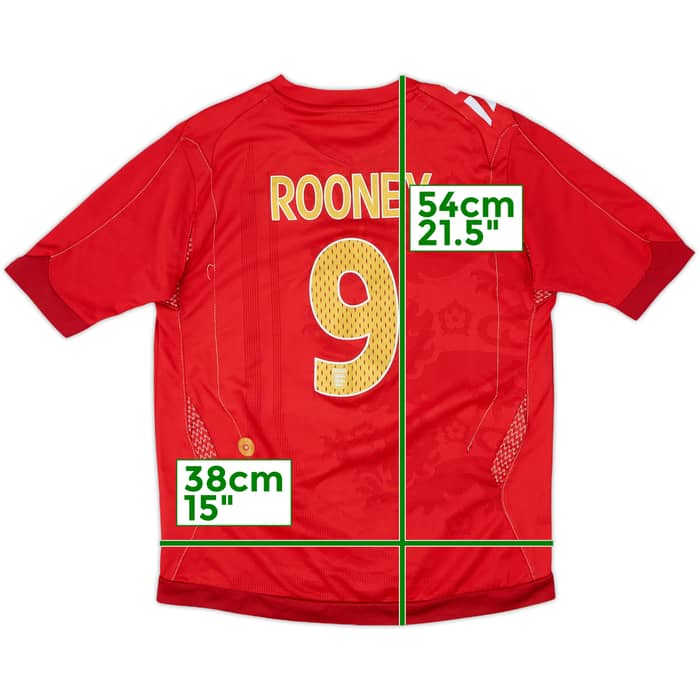 2006-08 England Away Shirt Rooney #9 - 7/10 - (S.Boys)