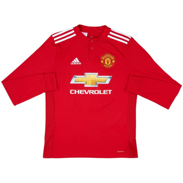 2017-18 Manchester United Home L/S Shirt Lukaku #9 - 7/10 - (XL.Boys)
